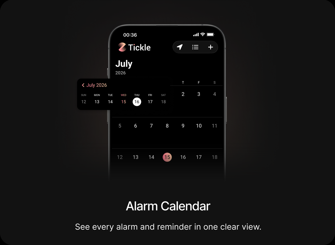 Alarm Calendar — see every alarm and reminder in one clear view